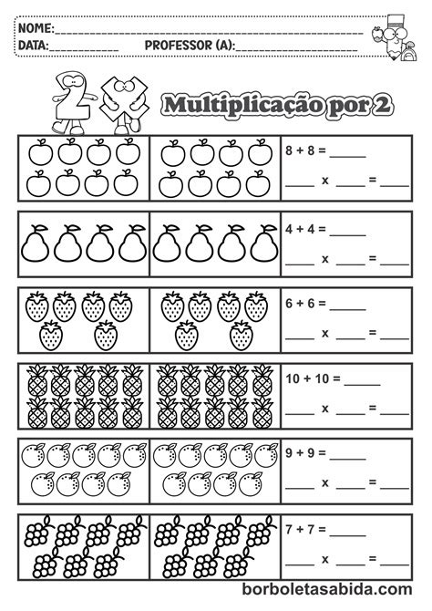 Atividades De Multiplicação 3° Ano