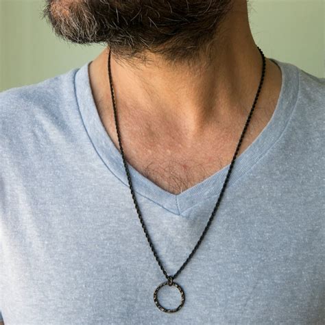 Men S Necklace Men S Black Necklace Men S Etsy