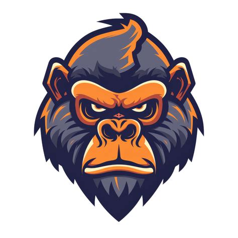 Fierce Cartoon Gorilla With A Focused Gaze 44774385 Png