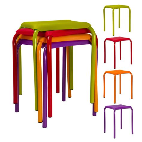 Kids Metal & Plastic Comfortable Sitting Stools Utility Bedroom Eating ...