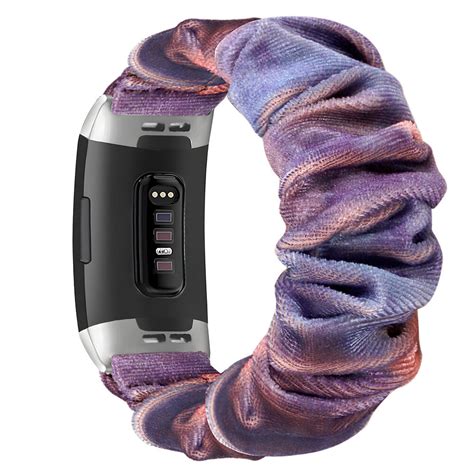 Fitbit Charge 4 Scrunchie Bandje Blauw Roze Smartwatchbanden Nl