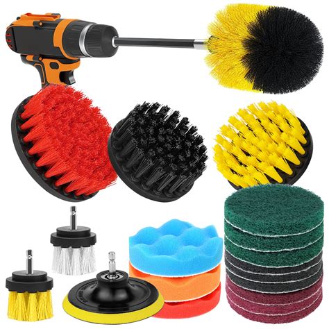 Buy Drill Brush Attachments 20 Pcs Scrub Pads And Sponge Power Scrubber