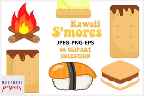 Kawaii Smores Clipart Set Graphic By Intelligent Papers · Creative Fabrica