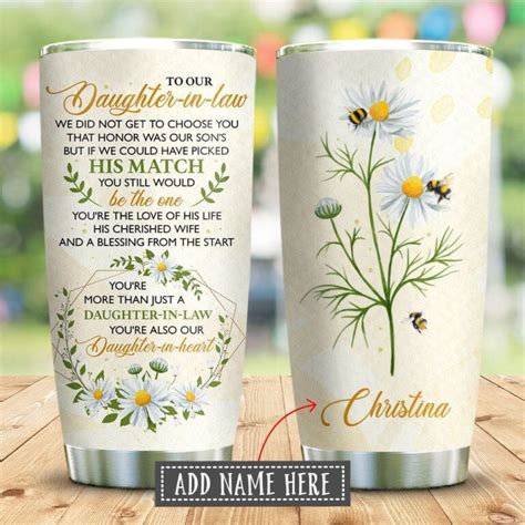 To My Daughter In Law Daisy Personalized Tumbler Teeuni