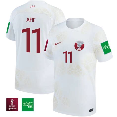 Qatar National Team FIFA World Cup Qatar 2022 Patch Akram Afif #11 Awa - Jersey Teams Store