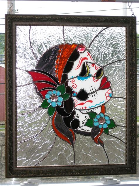 111 Best Stained Glass Skulls Images On Pinterest Skull Art Skulls And Stained Glass Panels