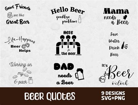 Beer Quotes Svg Bundle Beer Png Svg Files For Cricut Beer Etsy