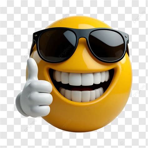 Happy Emoji With Sunglasses And Thumbs Up Emoji Happy Sunglass Png