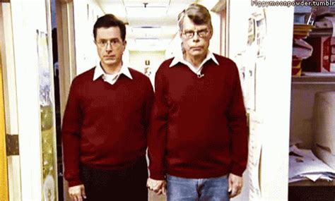 Stephen Colbert And Stephen King Matching Outfits GIF - Matching ...