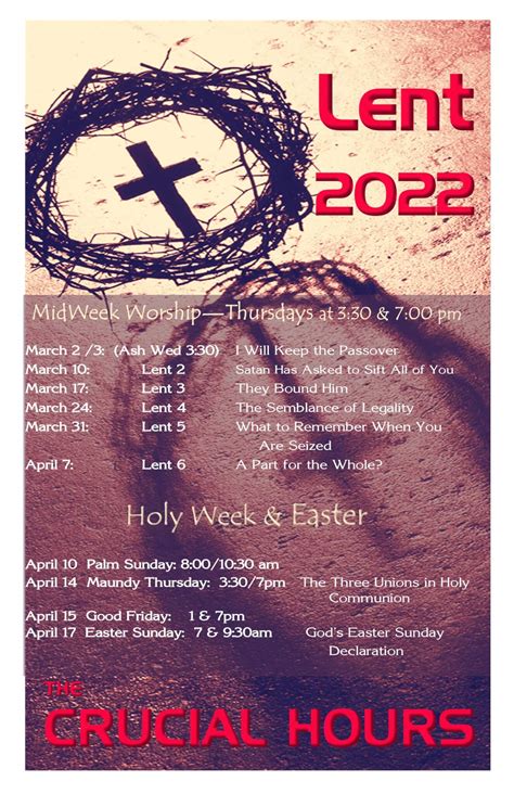 Lent 2022 Our Savior Lutheran Church And School