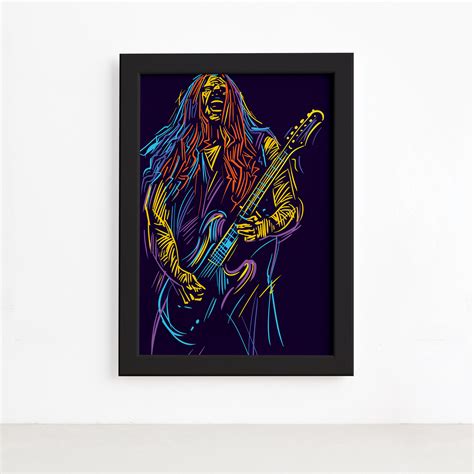 Quadro Música Guitarrista 02 Moldura Preta 22x32cm