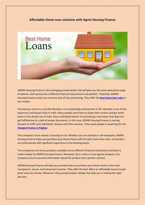 Affordable Home Loan Solutions With Agrim Housing Finance By Agrim