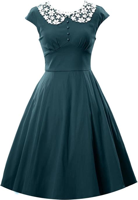 Gigileer 50s Vintage Damen Kleid Spitze Abendkleider Cocktailkleid