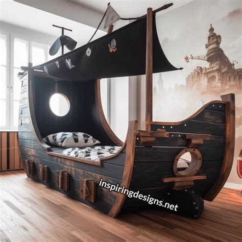 A Bed Made To Look Like A Pirate Ship