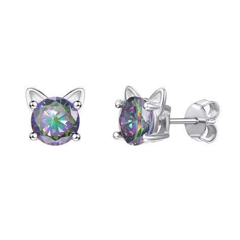 Collare 100 925 Sterling Silver Cats Stud Earrings For Women Brincos