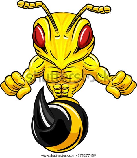 Cartoon Bee Mascot Character Isolated On Stock Illustration 375277459