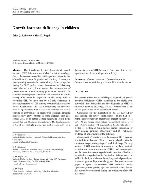 (PDF) Growth hormone deficiency in children