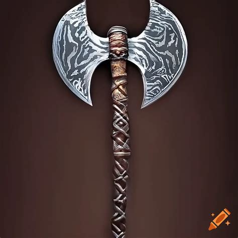 Image Of A Double Headed Battle Axe Made Of Damascus Steel On Craiyon