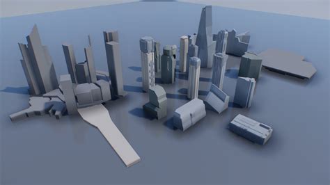 futuristic architecture set 17 - 3D model by ztrztr (@ztrztr3) [4146082 ...