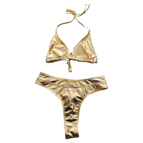 Wiueurtly Bikini Sets For Women Split Swimsuit Multi Color Stamping Strappy Bikini Swimsuits