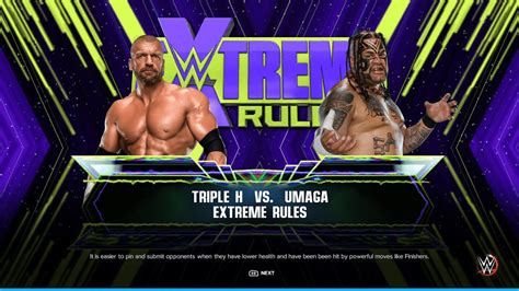 WWE 2K23 Triple H Vs Umaga Extreme Rules YouTube