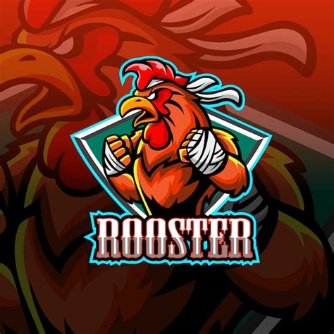 Premium Vector Rooster Mascot Esport Logo