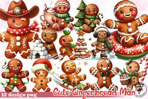 Cute Gingerbread Man Clipart Png Graphic By Mfreem · Creative Fabrica