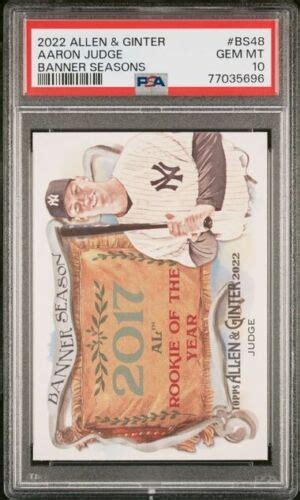 Aaron Judge Topps Allen Ginter Bs Banner Seasons Psa Gem