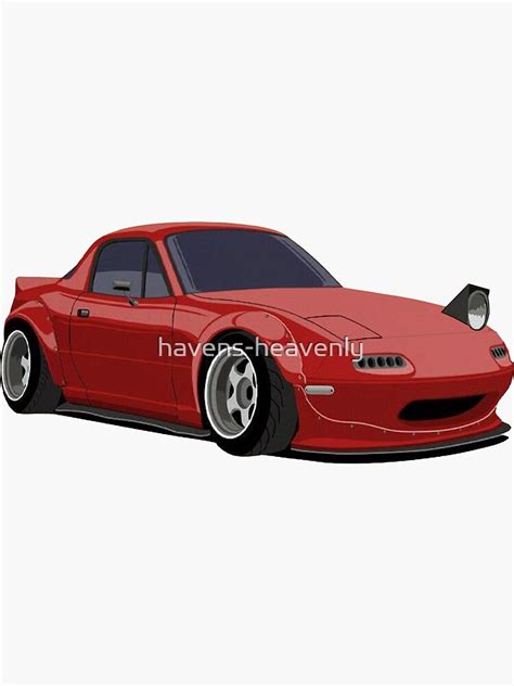 Red Mazda Na Miata Roadster Front Profile Winking Sticker By Havens