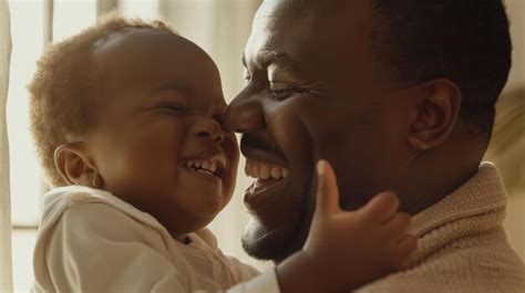 Premium Photo Joyful Father And Toddler Son Sharing A Laugh Together