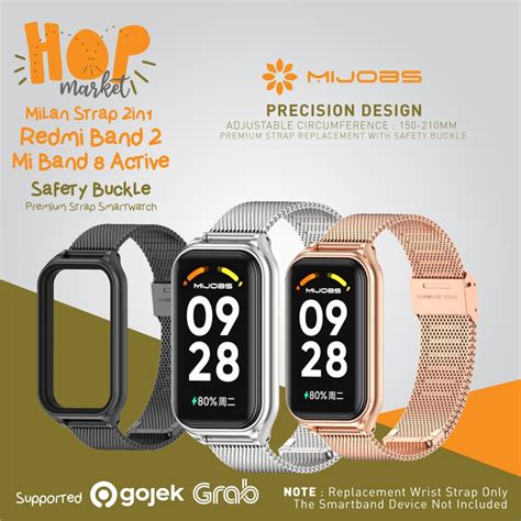 Jual MIJOBS Milan Stainless Strap For Xiaomi Mi Band 8 ACTIVE Redmi