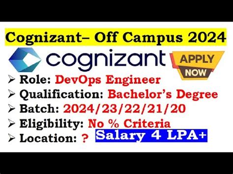 Cognizant Is Hiring Batch Required Skills