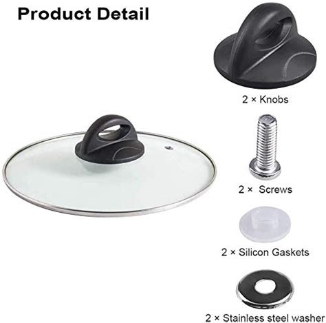 2 Pack Pot Lid Top Replacement Knob Sector Style Kitchen Cookware Universal Replacement Pan Lid