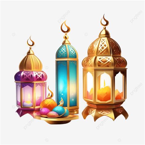 Colorful 3d Ramadan Lanterns Ramadan Ramadan Lantern 3d Lantern PNG