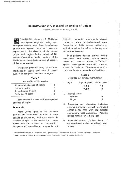 Pdf Reconstruction In Congenital Anomalies Of Vagina