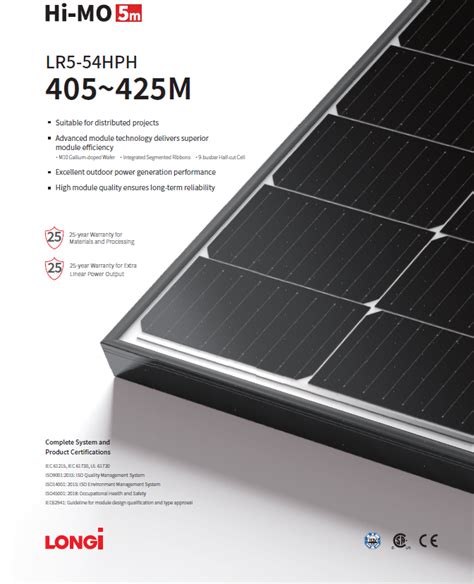 Longi Hi Mo M Mono Solar Panel W