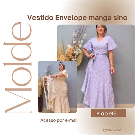 Molde Vestido Envelope Manga Sino Franciele Souza Hotmart