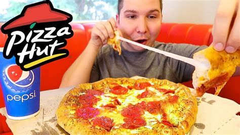 Pizza Challenge • Entire Stuffed Crust Pizza Hut Pizza • Mukbang Youtube