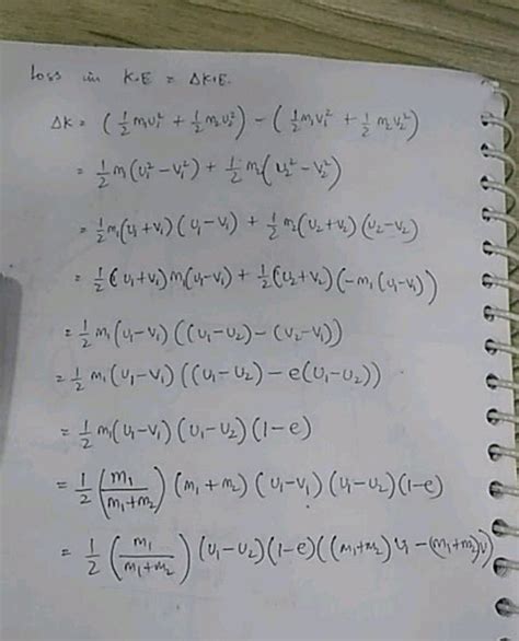 loss in kinetic energy during perfectly inelastic collision