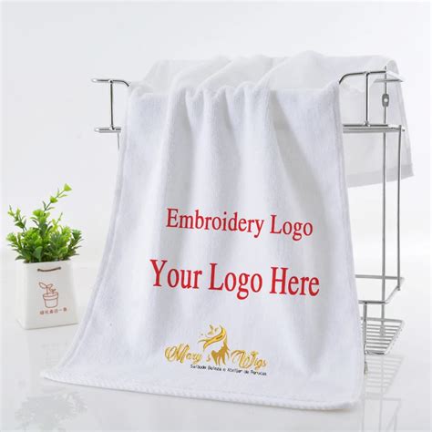 Cotton Embroidered White Hand Towel For Hotel Embroidery Bath