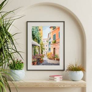 Trastevere Watercolor Print Italy Travel Gift Rome Wall Art Italian