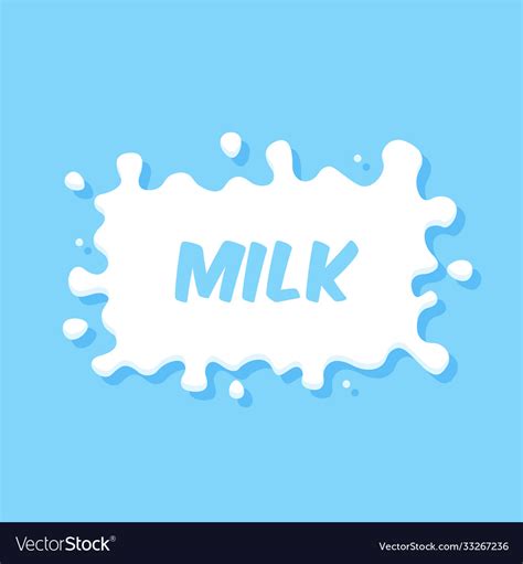 Milk Emblem And Dairy Label With Splashes Vector Image