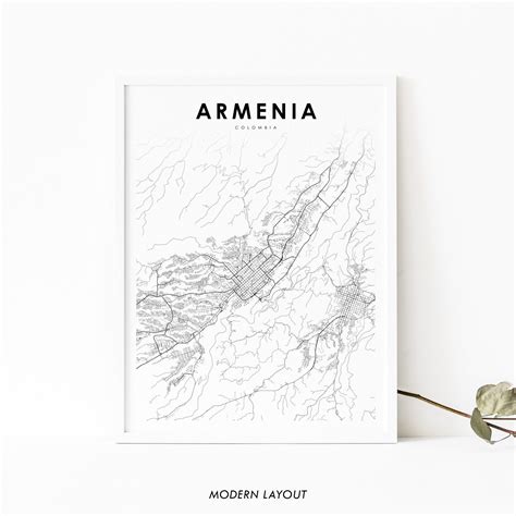 Armenia Colombia Map Print Quindio Andes Map Art Poster City - Etsy