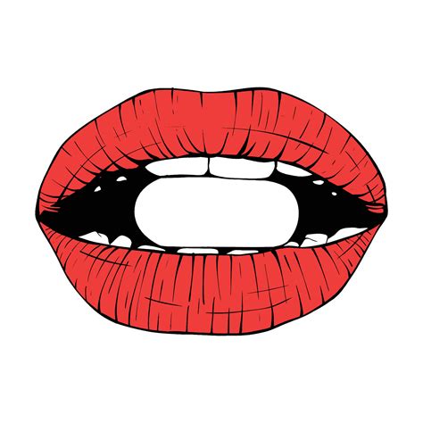 Vector red female lips sketch 26301379 Vector Art at Vecteezy