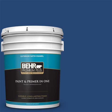 Behr Premium Plus Gal S H Navy Blue Satin Enamel Exterior Paint