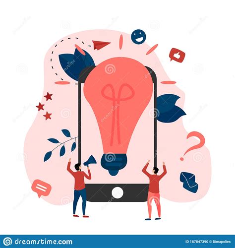 Creativity Online Business Idea Concepts With Big Bulb Vector