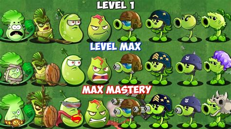 All Greens Plants Level 1 Vs Max Level Vs Max Mastery Who Will Win Pvz 2 Plant Vs Plant