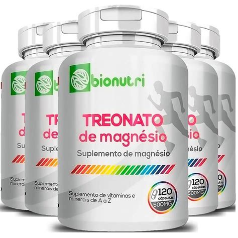 Kit Un Magn Sio L Treonato Puro Capsulas Mg Bionutri