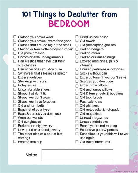 Declutter Checklist For The Home Free Printable Declutter Checklist