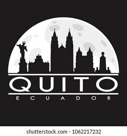 Quito Ecuador Full Moon Night Skyline Stock Vector Royalty Free